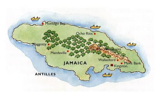 牙买加蓝山地图
