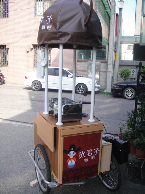 台湾铁马改装的饮君子咖啡车