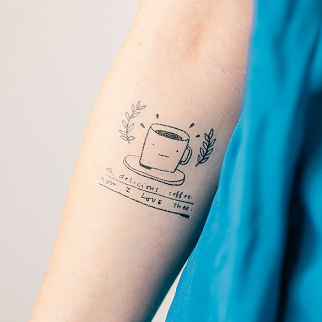咖啡相关的纹身贴纸——你看起来很美味