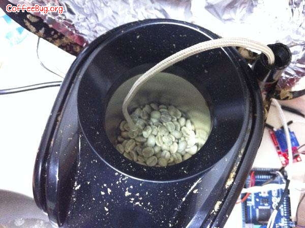 爆米花机改造成的咖啡豆烘焙系统 还是全自动的
