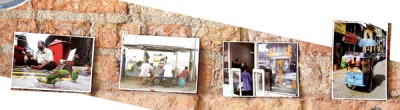 一排排的在地风景文化明信片，照片都是Dickie这些年走遍小岛拍摄的。
